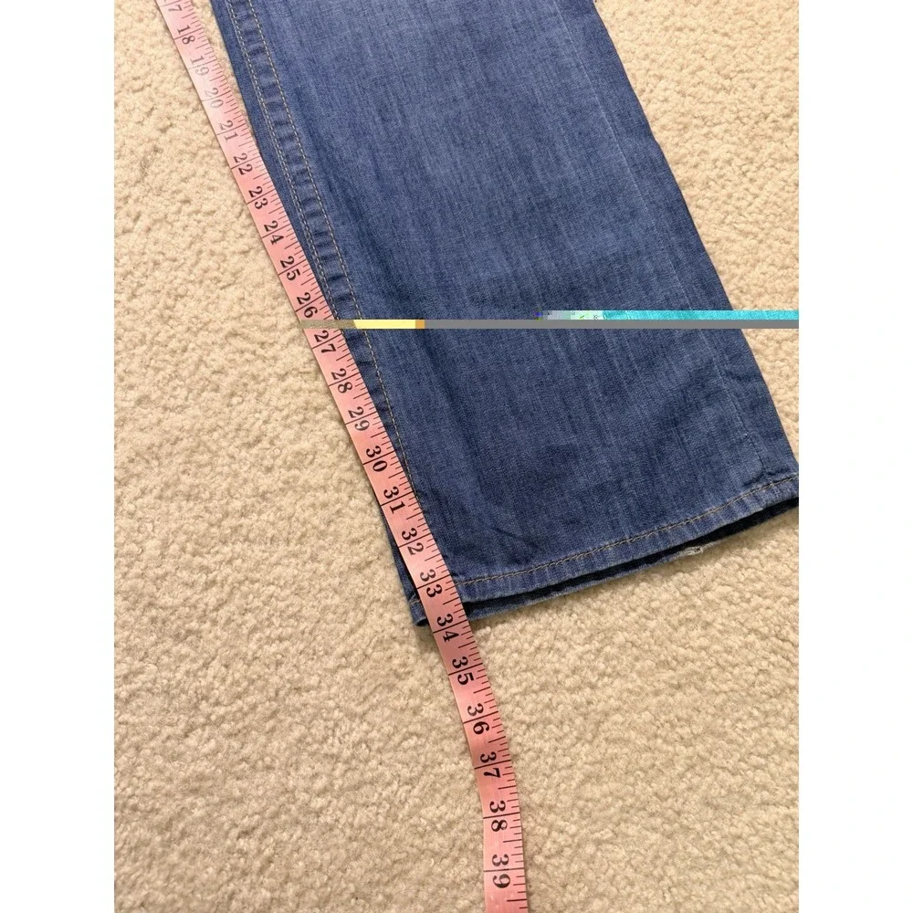 True Religion Ricky Jeans Mens 34 Made In USA Bootcut Flap Pocket Blue Denim Y2K